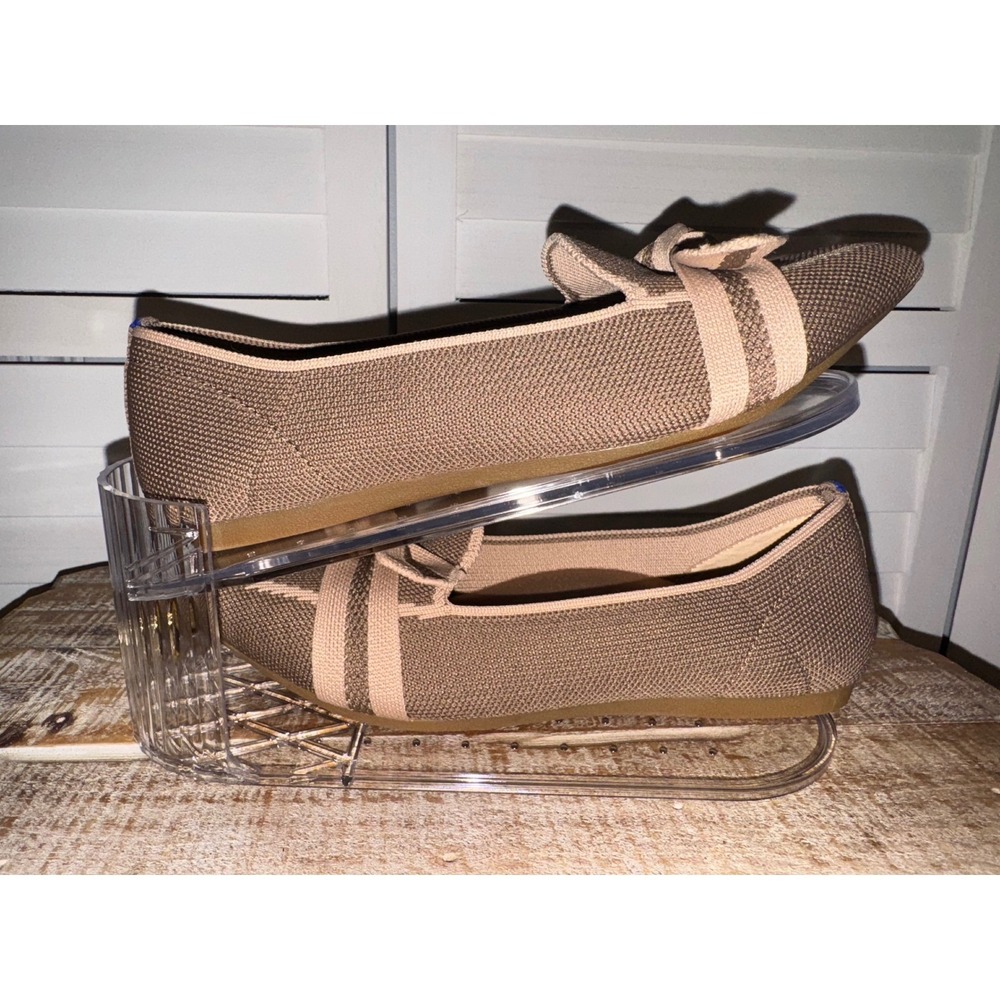 Womens Loafers Pointed Toe Knit Slip On Shoes Bow Accent Casual Comfort Size 7.5 - Picture 8 of 13